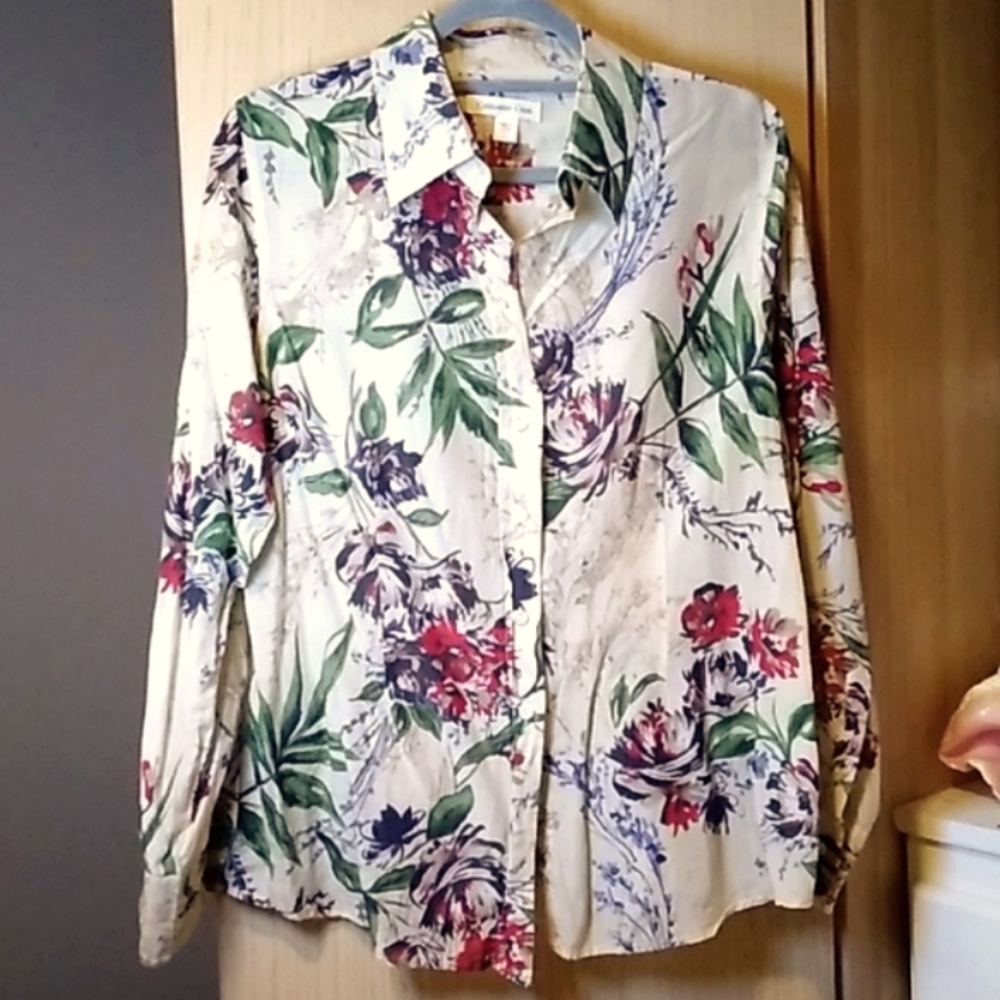 Coldwater Creek Cotton/Silk Blouse Sz L(14-16)